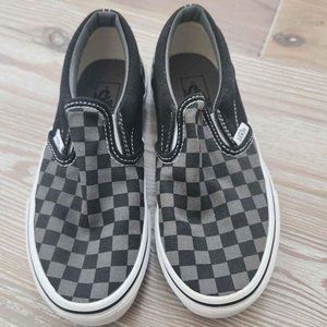 Vans big kids youth 3 checkered asher gray black